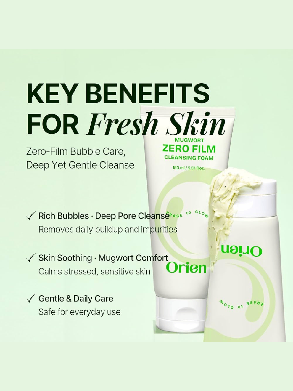 Orien Mugwort Zero Film Cleansing Foam