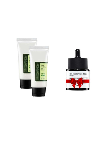 2 COSRX Aloe Soothing Sun Cream + 1 FREE COSRX Hyaluronic Acid 3 Serum