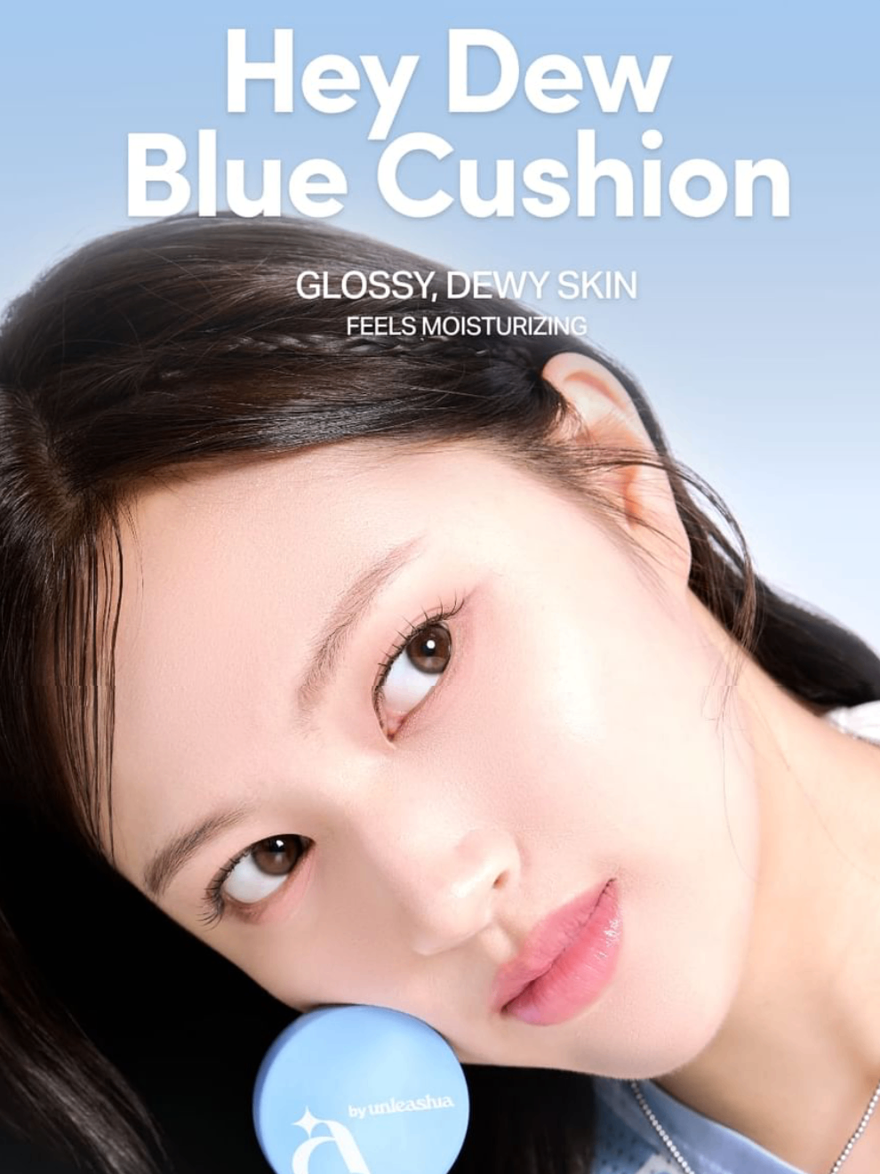 a by Unleashia Hey Dew Blue Cushion