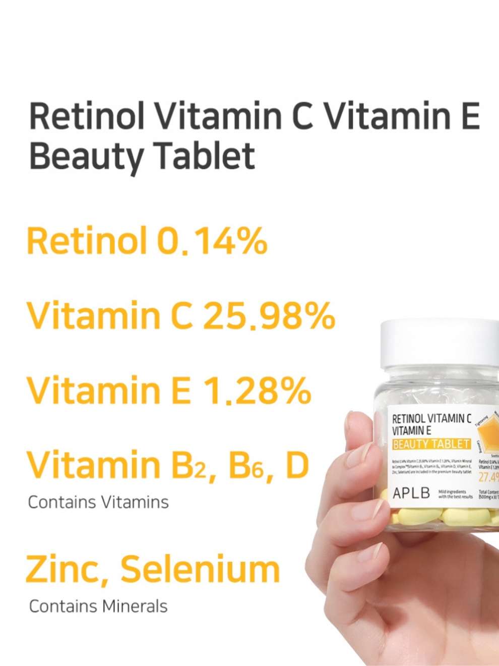 APLB Retinol Vitamin C Vitamin E Beauty Tablet (30 Tablets)