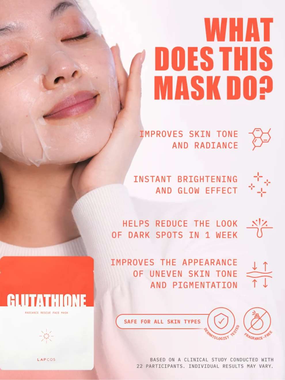 LAPCOS Glutathione Radiance Rescue Brightening Sheet Mask
